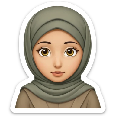 arab GIRL with hijab half body to belt, big bread sticker
