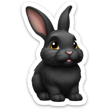 Black dwarf Netherland bunny sticker