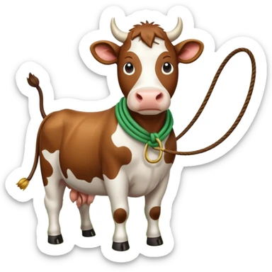 Vaca con lazo sticker