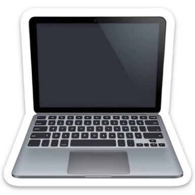 Laptop dark back screen with gray keyboard  sticker