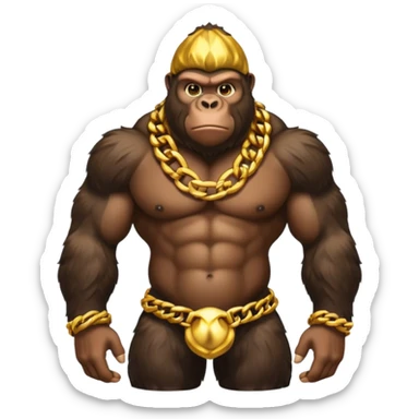 Gorilla con cadenas de oro sticker