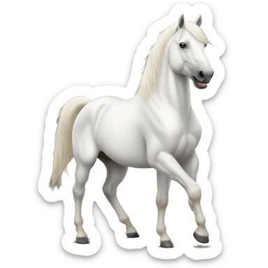 A white horse on 2 legs sticker