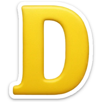 a yellow capital D sticker