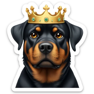 Rottweiler wearing crown sticker