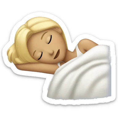 Blonde girl sleeping in bed  sticker