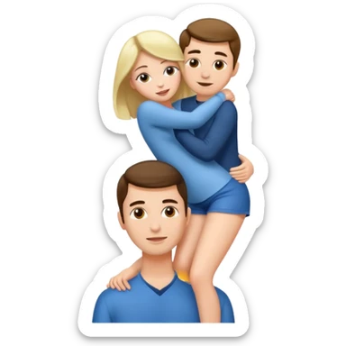 Woman standing on man’s neck sticker