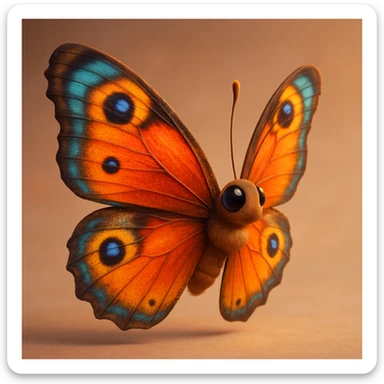 Bright butterfly wings.  realistic cartoony 3d sticker