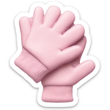 a baby pink set of gloves sticker