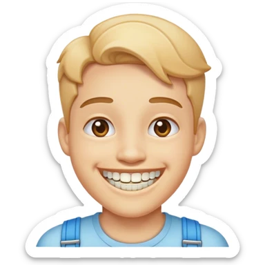 Emoji smiling with braces  sticker