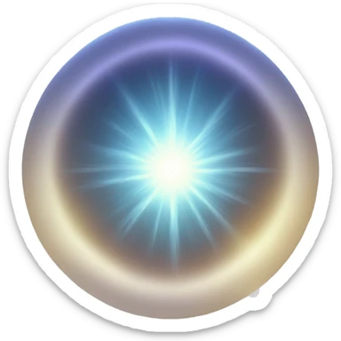 blue light sphere radiating aura  sticker