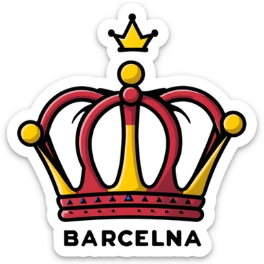 Barcelona logo with real madrid crown sticker