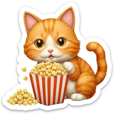 Gato comendo pipoca sticker