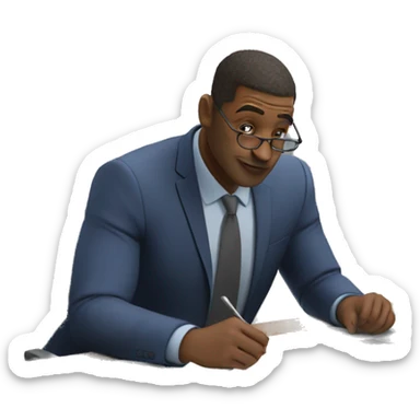 Architect looking at blueprints sticker