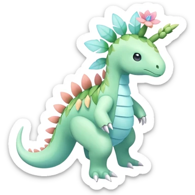 Meganium-Amaura-fakemon (full body) sticker