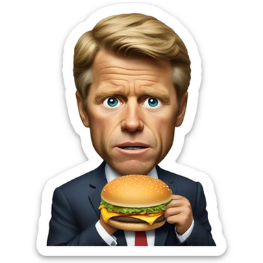 Robert Kennedy being disgusted while eating McDonald’s burger sticker