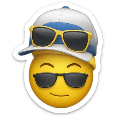 Yellow lag with sunglasses and ball cap sticker