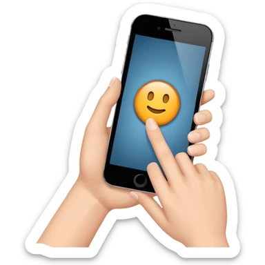 hands holding a cell phone in horizontal sticker