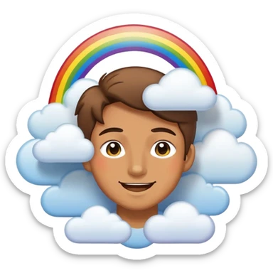 wink from beyond the clouds and rainbows sticker
