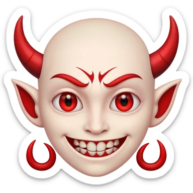 evil person with devilish smile sticker