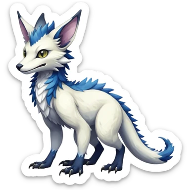 Epic Feral Rare Fantasy shiny cool Vernid-Sergal-Trico-species by LiLaiRa, random markings, tufted tail, tufted ears, full body sticker