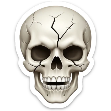 Skull face that’s mouth fell to the ground sticker