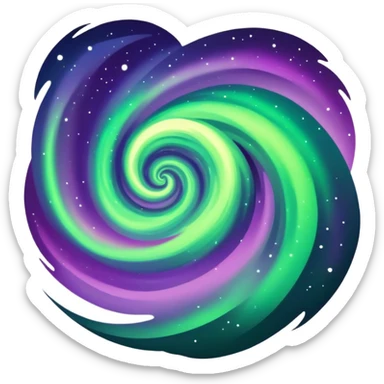 northern lights in the night sky sticker