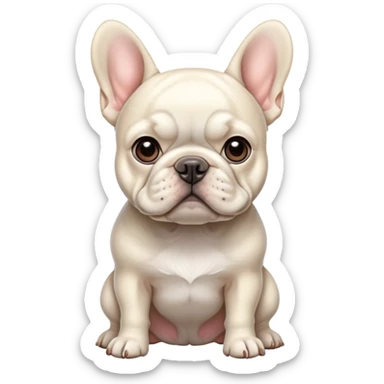 white frenchie dog sticker
