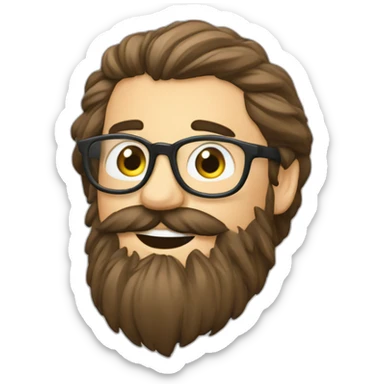 jardinier brun barbu lunettes ronde sticker