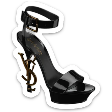 Ysl TRIBUTE heel SANDAL black PATENT LEATHER sticker