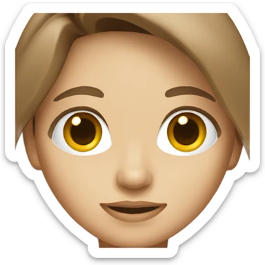 pretty doctor, female, brown long hair sticker