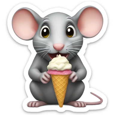 rats eating icecream sticker