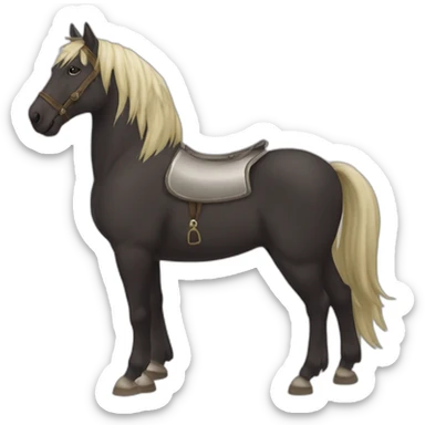 kawai cheval sauvage sticker