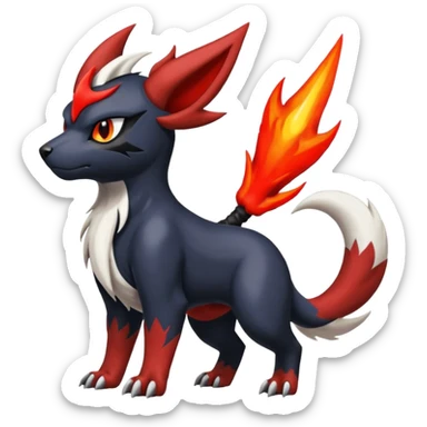 Litten-Houndoom-Absol-Zangoose-fusion sticker