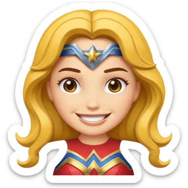 create a yellow emoji of woder woman sticker