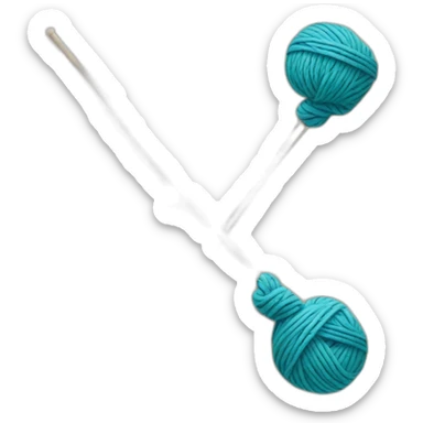 Yarn and knitting needles sticker