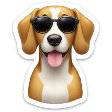 dog braco weimanerer smialing with sun glasess sticker