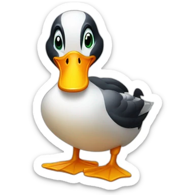 Duck with finger pointing at me  sticker