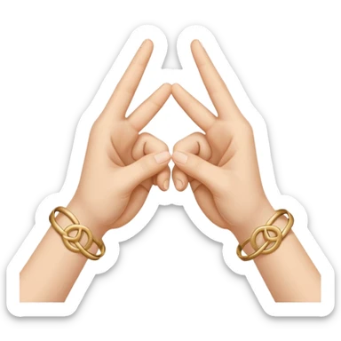 Two hands interlocking peace signs. Like two of these emojis ✌️ only horizontal. And they are locking with each other  sticker