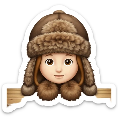 just fur hat on table sticker