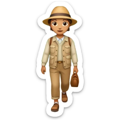 someone walking IN THE GARDEN on a path with flower and plants around him(keep the background) sticker