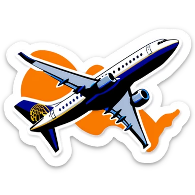 United Airlines 737 sticker