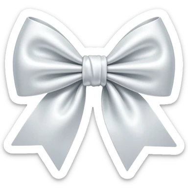 white satin bow sticker