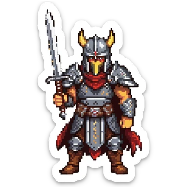 Guts from Berserk manga, berserker armor, wielding Dragon Slayer sword, scar on face sticker