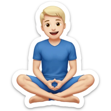Submissive masochistic male on his knees, looking up  and tongue out sticker