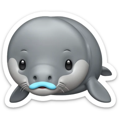 manatee emoji iphone style sticker