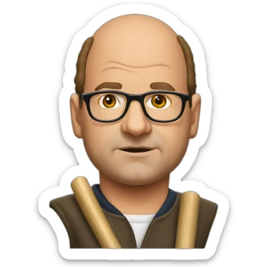 george costanza using baseball bat portrait sticker