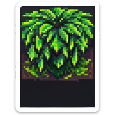 blocky pixelated Minecraft grass block emoji, less realistic sticker