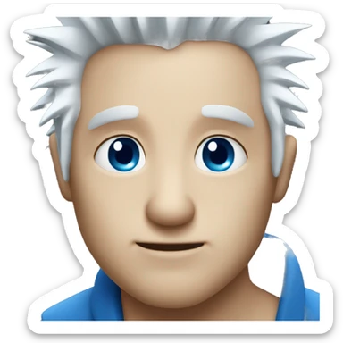 spiky white hair and blue eyes sticker