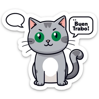 Gato diciendo buen trabajo sticker