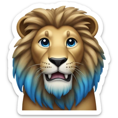 Lion blue kool aid sticker